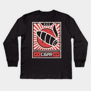 CIGAR – Vintage Propaganda Poster Design Kids Long Sleeve T-Shirt